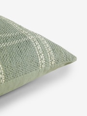 Sage Green Windowpane Check 100% Cotton Rectangular Cushion - Image 4 of 5