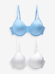 Blue/White 2 Pack Light Pad Full Cup Smoothing T-Shirt Bra - Image 7 of 8