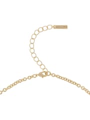 Karen Millen Gold Tone Logo Pearl Pendant Necklace - Image 4 of 6