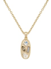 Karen Millen Gold Tone Crystal Pebble Pendant Necklace - Image 4 of 6