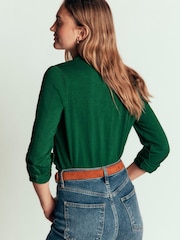 Boden Green Seam Detail Jersey Shirt - Image 4 of 4