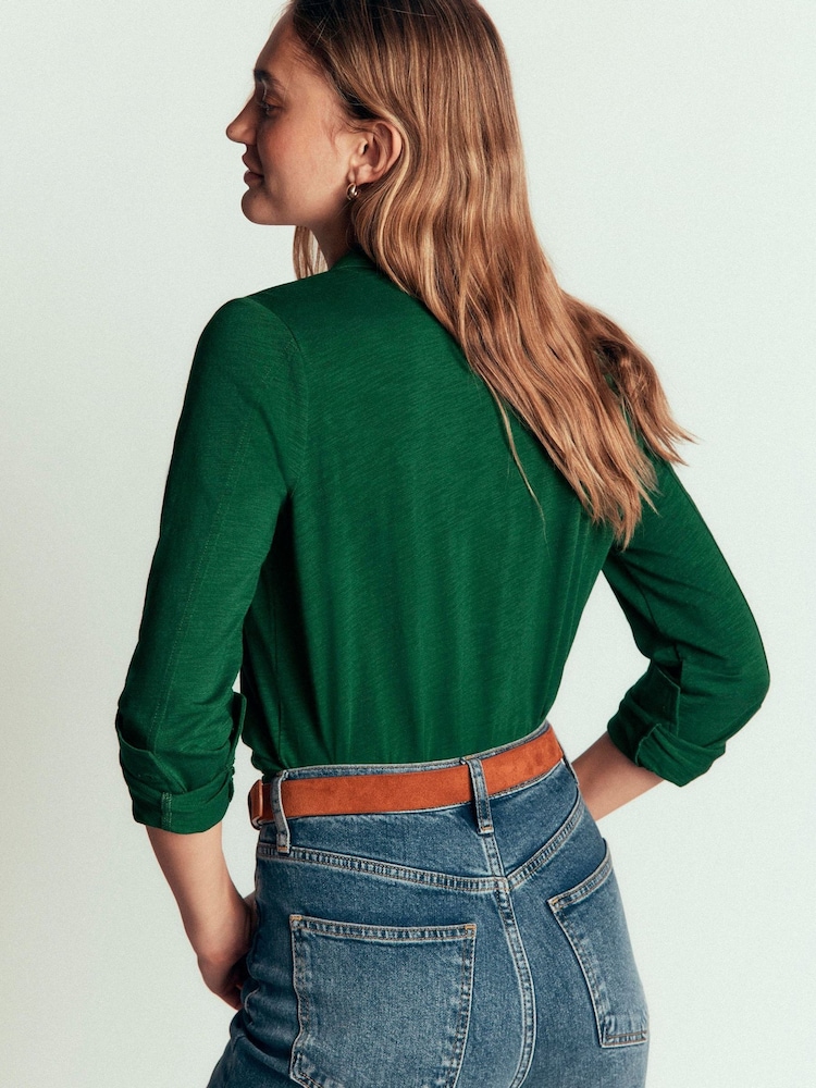 Boden Green Seam Detail Jersey Shirt - Image 4 of 4 Boden Green Seam Detail Jersey Shirt - Image 4 of 4