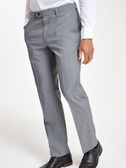 Light Grey Regular Fit Stretch Smart Trousers - Image 1 of 5