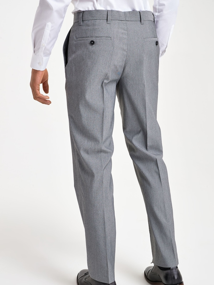 Light Grey Regular Fit Stretch Smart Trousers - Image 2 of 5