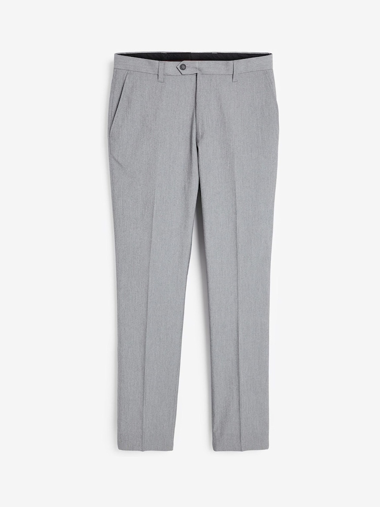 Light Grey Regular Fit Stretch Smart Trousers - Image 4 of 5