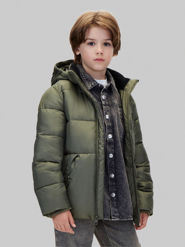 Calvin Klein Blue Kids Hooded Puffer Coat - Image 1 of 5