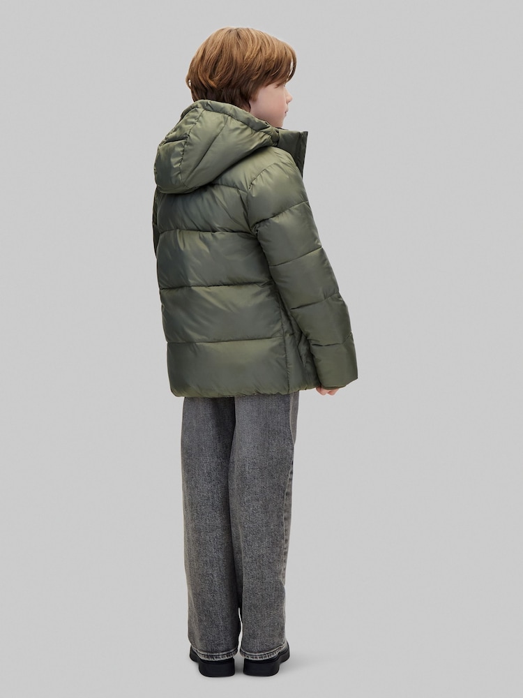Calvin Klein Blue Kids Hooded Puffer Coat - Image 2 of 5