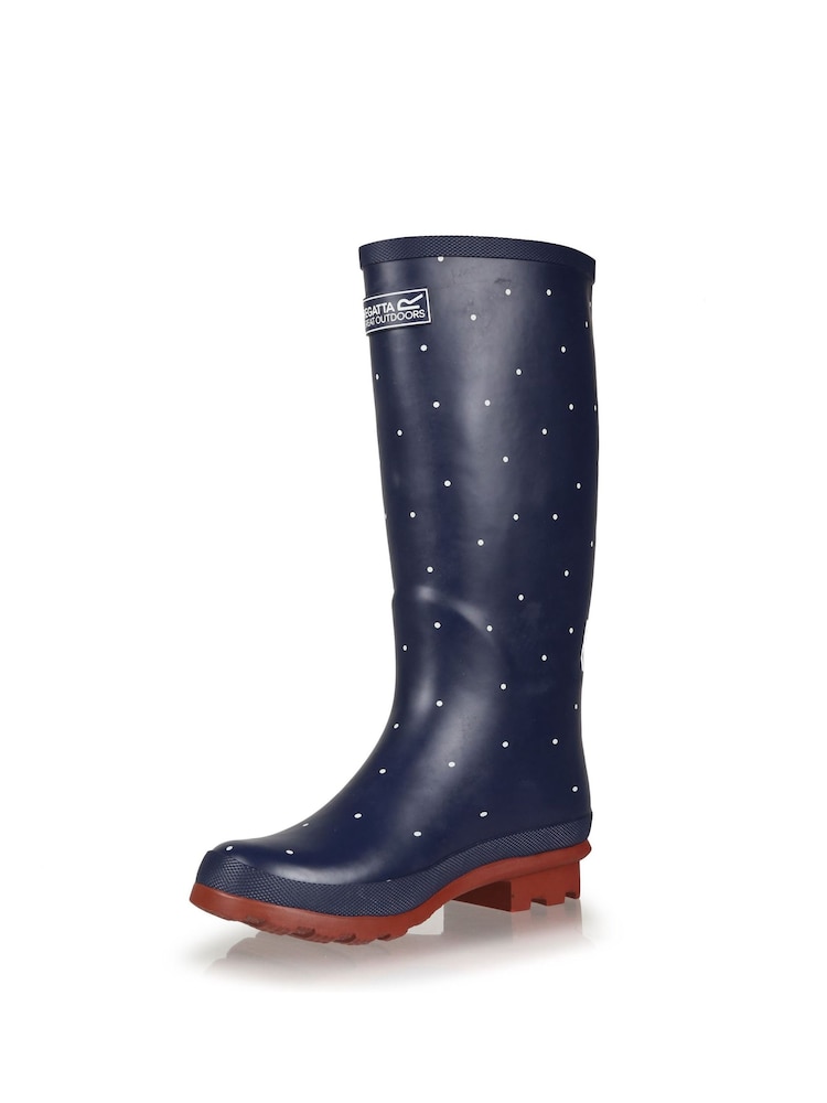 Regatta Blue/White Spot Ladies Fairweather II Wellies - Image 3 of 6