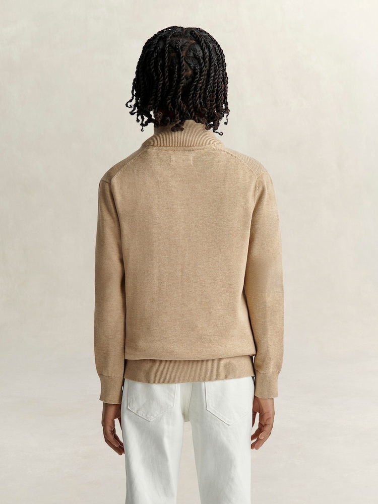 GANT Natural Shield Cotton Half Zip Sweater - Image 2 of 4 GANT Natural Shield Cotton Half Zip Sweater - Image 2 of 4