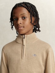 GANT Natural Shield Cotton Half Zip Sweater - Image 3 of 4