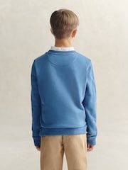 GANT Blue Shield Crew Neck Sweatshirt - Image 2 of 4