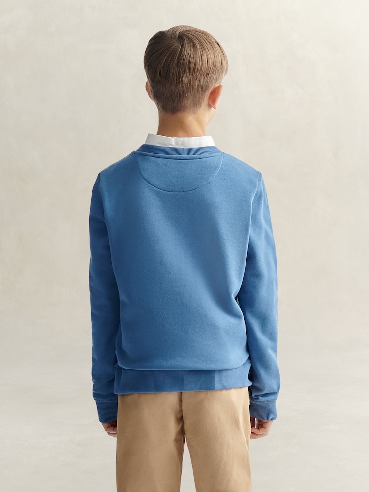 GANT Blue Shield Crew Neck Sweatshirt - Image 2 of 4