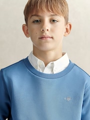 GANT Blue Shield Crew Neck Sweatshirt - Image 3 of 4
