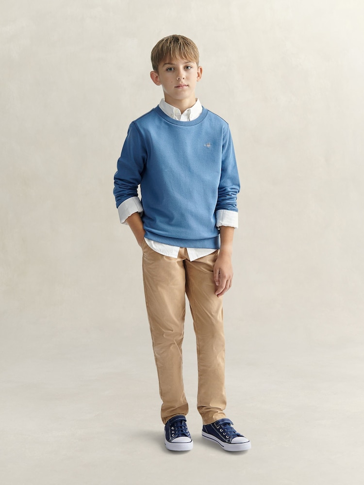 GANT Blue Shield Crew Neck Sweatshirt - Image 4 of 4