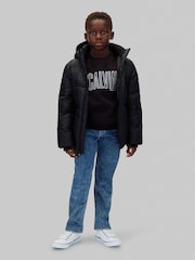 Calvin Klein PVH Black Kids Hooded Puffer Coat - Image 3 of 4