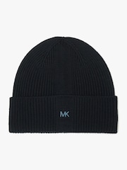 Michael Kors Navy Engineered Rib Cuff Hat And Scarf Set - Image 2 of 5