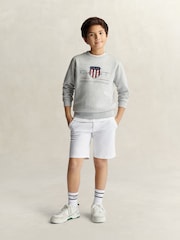 GANT Grey Archive Shield Crew Neck Sweatshirt - Image 4 of 6
