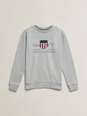 GANT Grey Archive Shield Crew Neck Sweatshirt - Image 5 of 6