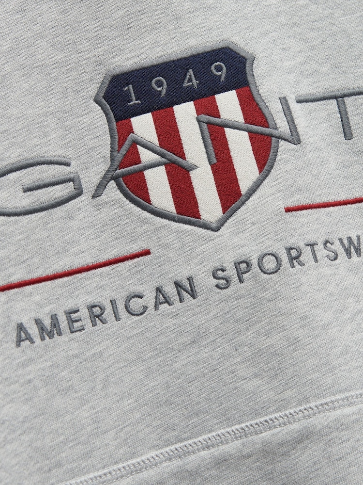GANT Grey Archive Shield Crew Neck Sweatshirt - Image 6 of 6 GANT Grey Archive Shield Crew Neck Sweatshirt - Image 6 of 6