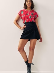 Red Short Sleeve Graphic Christmas T-Shirt - Image 3 of 6