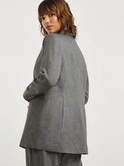JD Williams Grey Charcoal Marl Double Breasted Blazer - Image 2 of 5