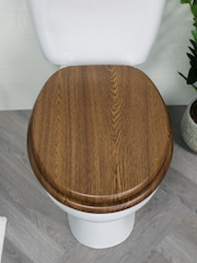 Showerdrape Brown Norfolk Soft Close Wooden Toilet Seat - Image 1 of 3