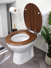 Showerdrape Brown Norfolk Soft Close Wooden Toilet Seat - Image 2 of 3