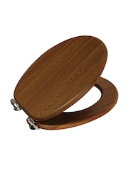 Showerdrape Brown Norfolk Soft Close Wooden Toilet Seat - Image 3 of 3