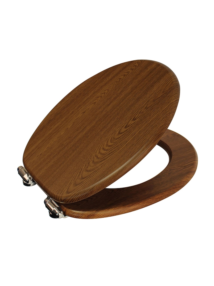 Showerdrape Brown Norfolk Soft Close Wooden Toilet Seat - Image 3 of 3