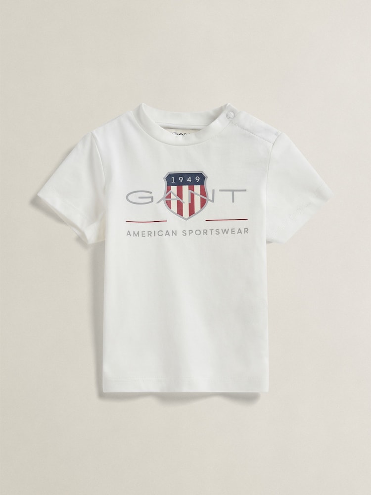 GANT White Archive Shield T-Shirt - Image 1 of 3