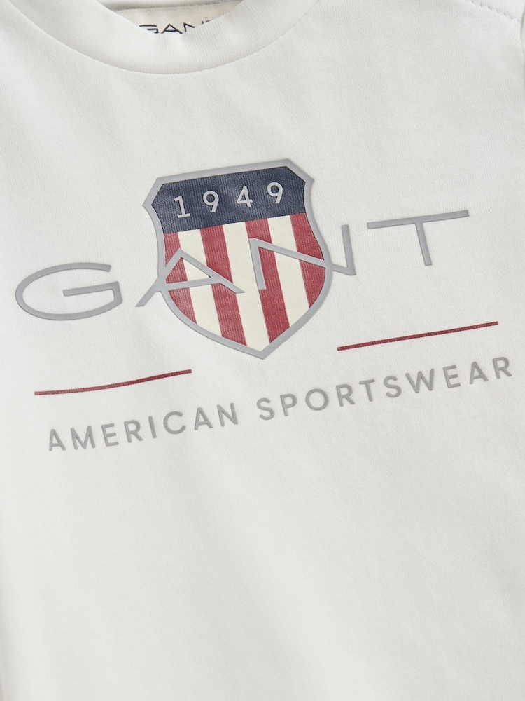 GANT White Archive Shield T-Shirt - Image 2 of 3
