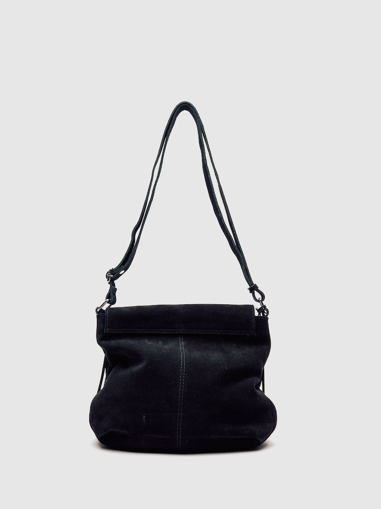 NÚNOO Black Layla Sweetheart Suede Bag - Image 2 of 2 NÚNOO Black Layla Sweetheart Suede Bag - Image 2 of 2
