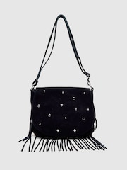 NÚNOO Black Layla Sweetheart Suede Bag - Image 3 of 4