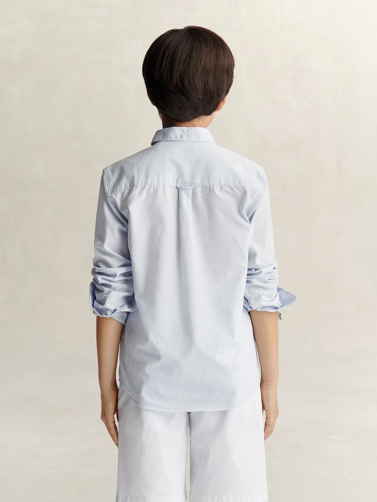 Azul - Camisa popelina con escudo GANT - Imagen 2 de 7