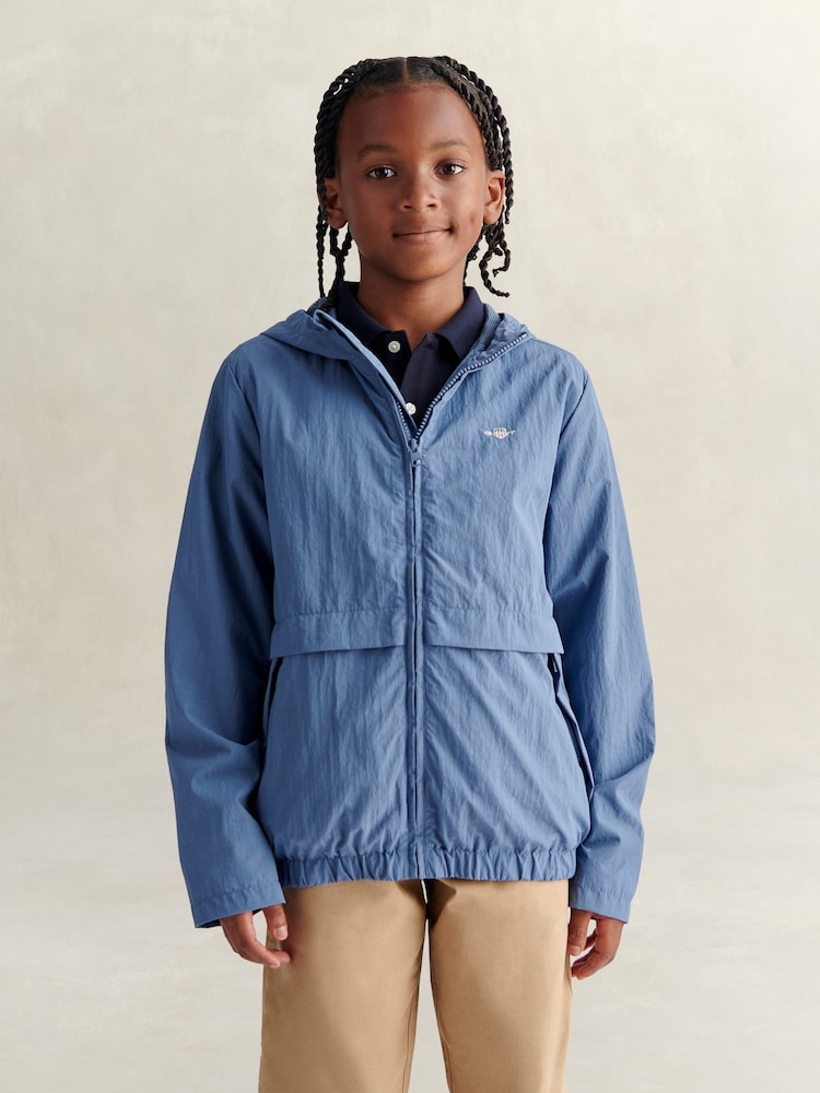 GANT Blue Lightweight Windbreaker Jacket - Image 1 of 8 GANT Blue Lightweight Windbreaker Jacket - Image 1 of 8