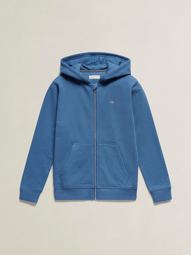 Azul - Sudadera con capucha, cremallera completa y escudo de GANT - Imagen 1 de 2 Azul - Sudadera con capucha, cremallera completa y escudo de GANT - Imagen 1 de 2