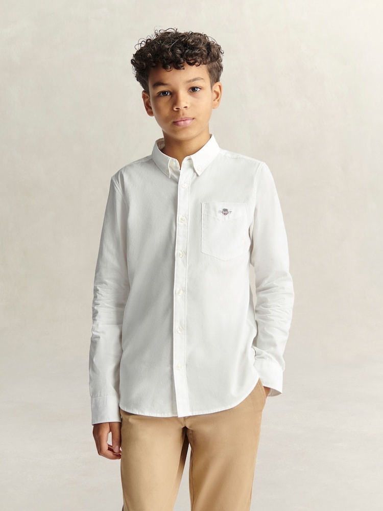 Blanco - Camisa popelina con escudo GANT - Imagen 1 de 6