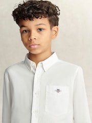Blanco - Camisa popelina con escudo GANT - Imagen 3 de 6