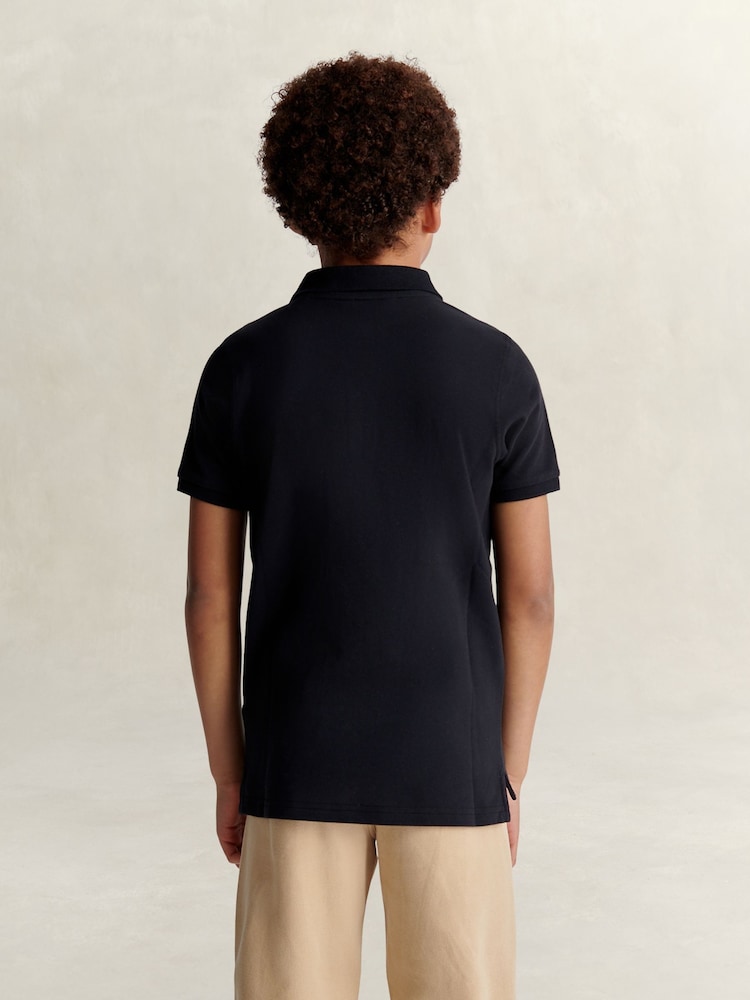 GANT Black Shield Pique Short Sleeve Polo Shirt - Image 2 of 6