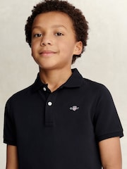 GANT Black Shield Pique Short Sleeve Polo Shirt - Image 3 of 6