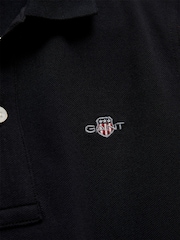 GANT Black Shield Pique Short Sleeve Polo Shirt - Image 6 of 6
