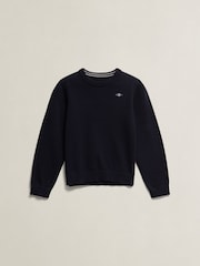 GANT Blue Shield Cotton Crew Neck Sweater - Image 5 of 6