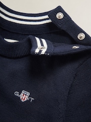 GANT Blue Shield Cotton Crew Neck Sweater - Image 6 of 6