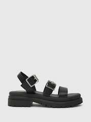 Schuh Tyla Leopard Chunky Sandals - Image 1 of 4