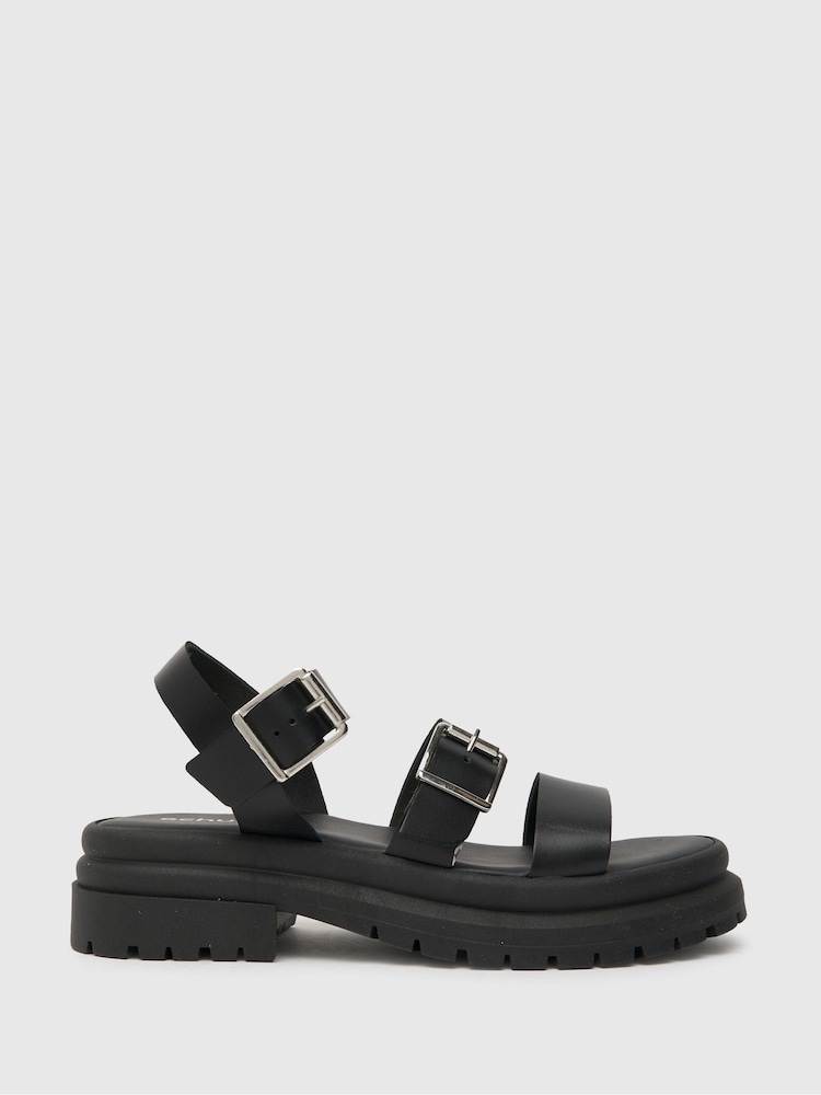 Schuh Tyla Leopard Chunky Sandals - Image 1 of 4