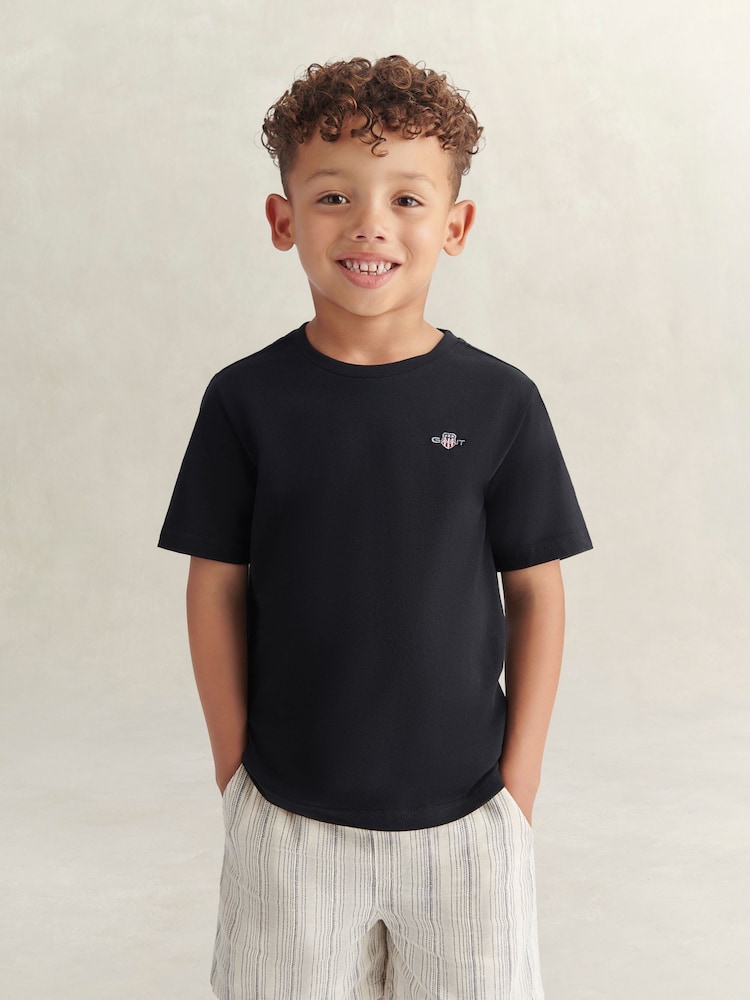 Negro - Camiseta de manga corta con escudo de GANT - Imagen 1 de 7