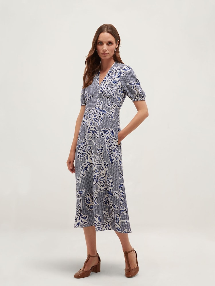 Hobbs Blue Sidonie Dress - Image 1 of 6 Hobbs Blue Sidonie Dress - Image 1 of 6