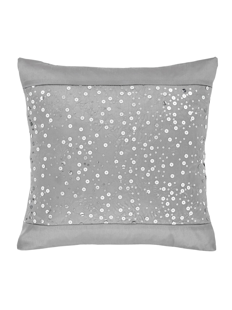 Catherine Lansfield Grey Glitzy Cushion - Image 2 of 2