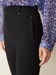 Black Tailored Elastic Back Straight Leg Pull On Trousers - Image 4 of 4
