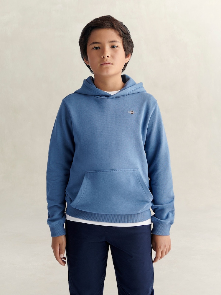 GANT Blue Shield Hoodie - Image 1 of 6 GANT Blue Shield Hoodie - Image 1 of 6
